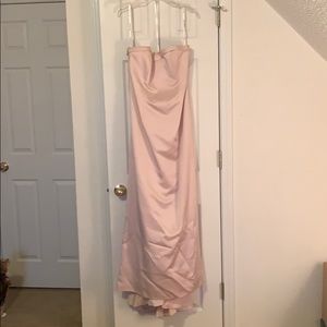 Pink David’s Bridal bridesmaid dress